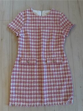 BeBop Pink and White Tweed Mini Dress